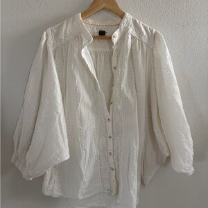 Women's White Button-Up Blouse